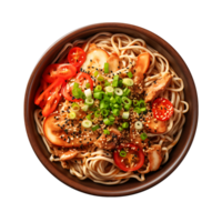 AI generated Yaki Soba Clipping Path, Ensuring Precision in Detailing Noodle Visuals png