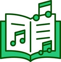 icono de vector de libro de música