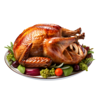 AI generated Clean Roasted Turkey Cutout, Ensuring a Polished Appearance in Culinary Graphics png