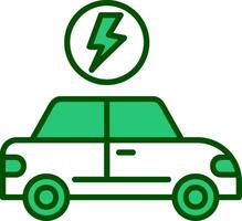 icono de vector de coche eléctrico