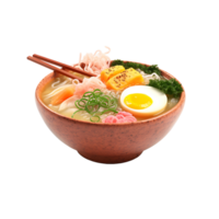 AI generated Ramen Bowl Clarity Cutout for Precise and Well Defined Culinary Visual Elements png