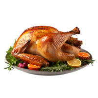 AI generated Turkey with No Background for a Seamless Blend into Various Culinary Contexts png