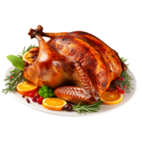 AI generated Roasted Turkey Clarity Cutout for Precise and Well Defined Culinary Visual Elements png