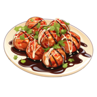 AI generated Takoyaki on a Blank Canvas, Providing a Canvas for Creative Customization png