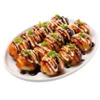 ai generiert transparent Takoyaki Bälle, Ideal zum kreativ und aromatisch Grafik Elemente png