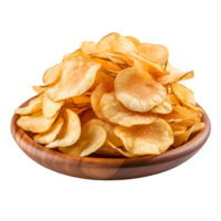 AI generated Transparent Chips Detail, Highlighting the Texture and Details of the Popular Snack png