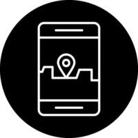 teléfono inteligente GPS vector icono