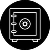 icono de vector de caja fuerte