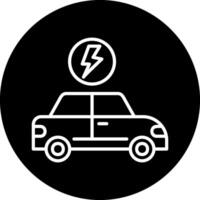 icono de vector de coche eléctrico