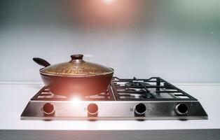 fried potatoes in a frying pan photo