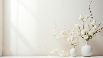 AI generated Serene white backdrop for tranquil compositions photo