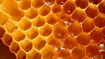 AI generated A closeup of honeycomb, a symbol of sweetness photo