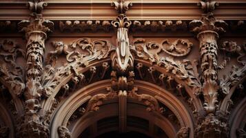 AI generated Intricate architectural details on a historic building photo