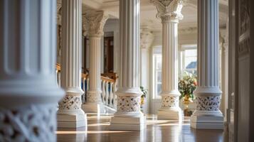 AI generated Decorative columns in an elegant mansion photo