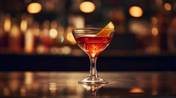 AI generated Bartender's flair in cocktail serving photo