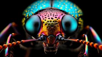 ai generado extremo hiperzoom capturar el detalle de un escarabajo foto