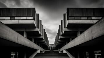 AI generated A black and white image showcasing the essence of brutalism photo