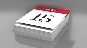 april - roterande papper kalender med flygande sidor video