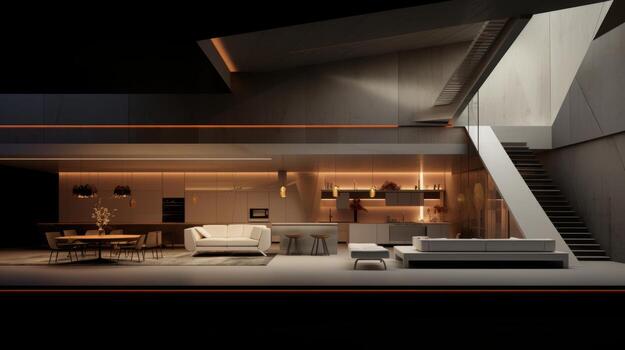 AI generated Architectural theme highlighting design photo