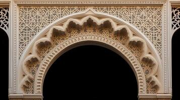 AI generated A crescent moon and star motif in islamic architecture photo