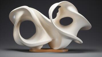 AI generated Abstract sculpture with fluid and dynamic forms photo