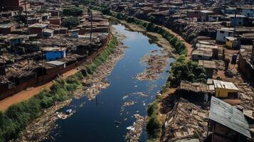 ai generado el impacto de urbanización en agua recursos foto