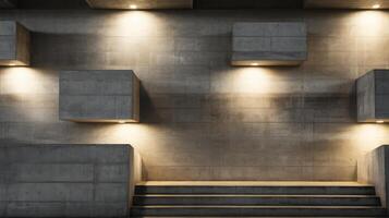 AI generated A closeup of brutalist concrete with dramatic lighting photo