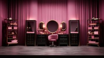 AI generated Luxurious cosmetic backdrop perfect for high end beauty presentations photo