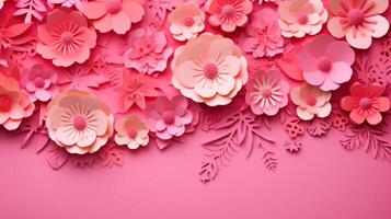 AI generated A papercut pink background for a crafty feel photo