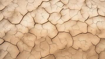 ai generado un texturizado pedazo de agrietado, seco tierra en un Desierto foto