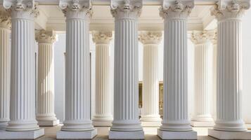 AI generated Decorative columns in a neoclassical structure photo