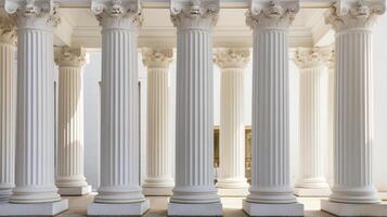 AI generated Decorative columns in a neoclassical structure photo