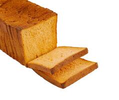 Slices toast bread isolated on white background photo