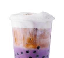 Bubble milk tea with tapioca balls photo