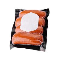 Sausages In A Plastic Package isolated photo