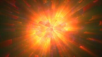 Abstract spiral tunnel of flying glowing magical whirl particles bokeh circles of multicolored yellow energy swirl background. Abstract background. Video in high quality 4k, motion design