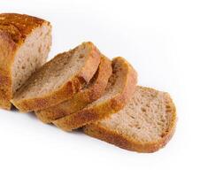 Whole wheat bread isolated on white photo