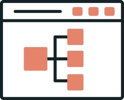 en línea diagrama de flujo vector icono