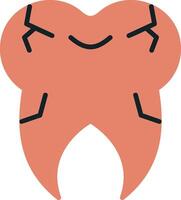 Cracked Tooth Vector Icon