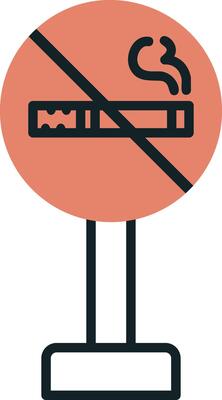 No Smoking Sign Board Vector Icon