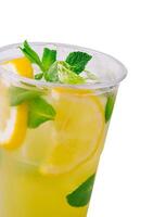 Fresh summer lemonade with citrus, orange photo