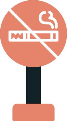No Smoking Sign Board Vector Icon
