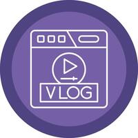 Vlog Flat Circle Multicolor Design Icon vector