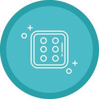 Dice six Flat Circle Multicolor Design Icon vector
