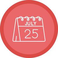 25th of July Flat Circle Multicolor Design Icon vector