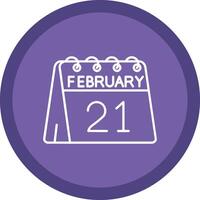 21st of February Flat Circle Multicolor Design Icon vector