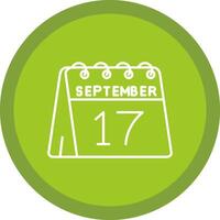 17th of September Flat Circle Multicolor Design Icon vector