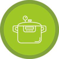 Pressure cooker Flat Circle Multicolor Design Icon vector