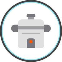 Rice Cooker Flat Circle Icon vector