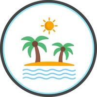 Island Flat Circle Icon vector